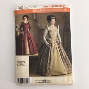 Simplicity Sewing Pattern 3782 Elizabethan Tudor Period Costume Dress 14-20UNCUT